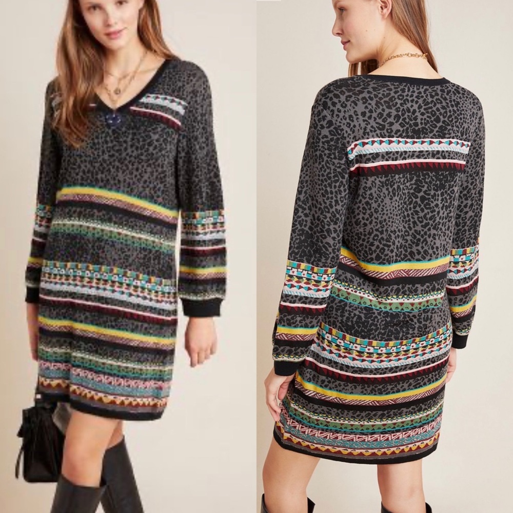 Aldomartins animal print + stripe dress si…